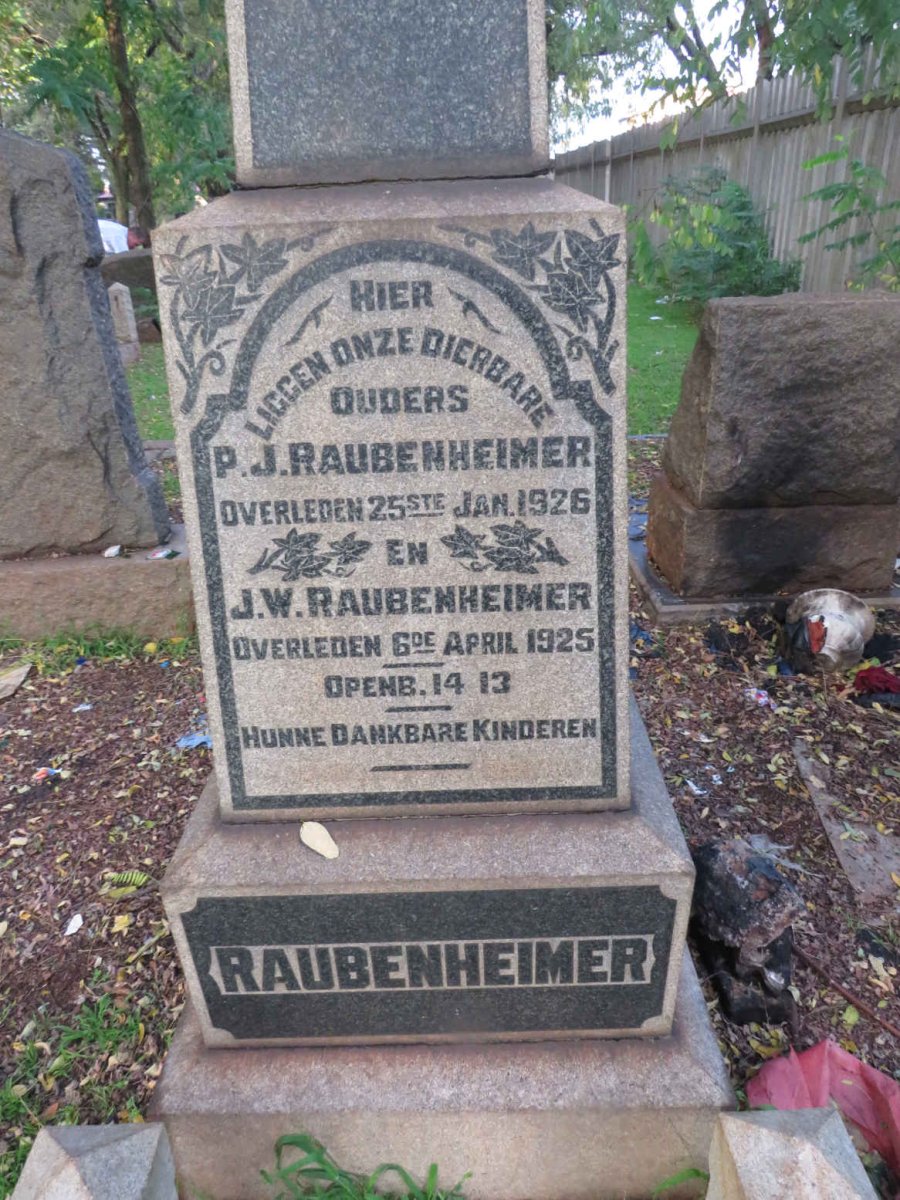RAUBENHEIMER J.W. -1925 &amp; P.J. -1926