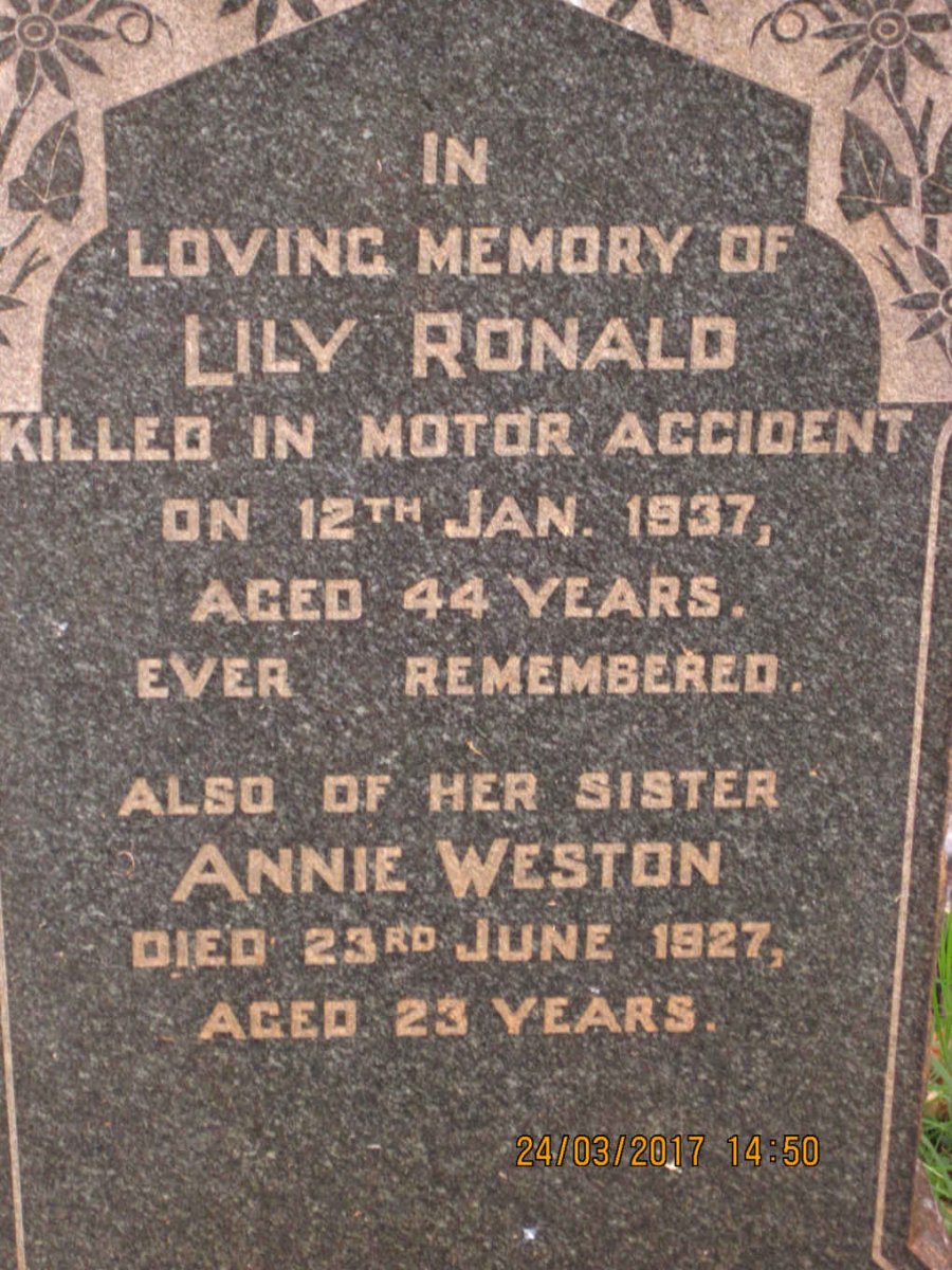 RONALD Lily -1937 :: WESTON Annie -1927