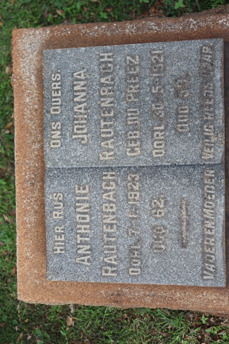 RAUTENBACH Anthonie -1923 &amp; Johanna DU PREEZ -1921