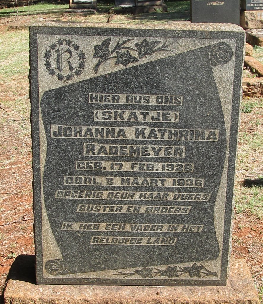 RADEMEYER Johanna Katharina 1928-1936