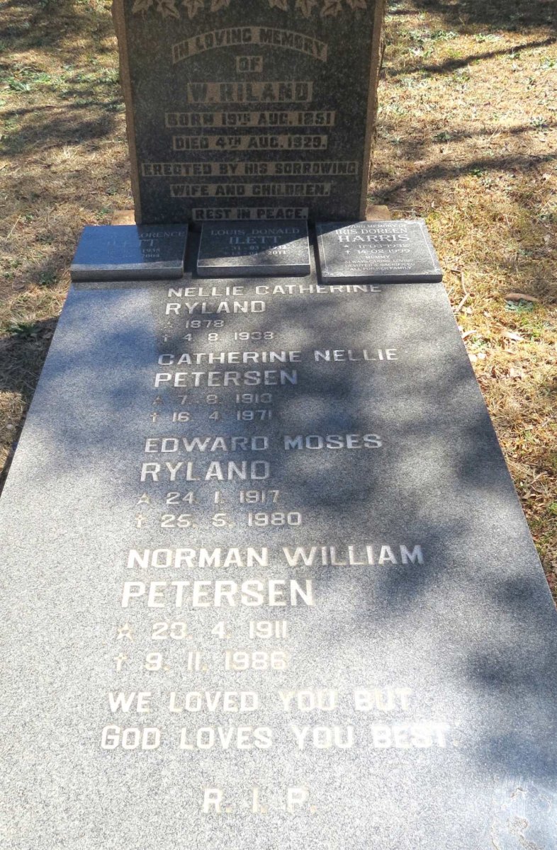 RYLAND Nellie Catherine 1878-1938 :: PETERSEN Catherine Nellie 1913-1971 :: RYLAND Edward Moses 1917-1980