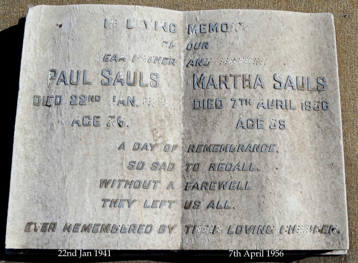 SAULS Paul -1941 &amp; Martha -1956