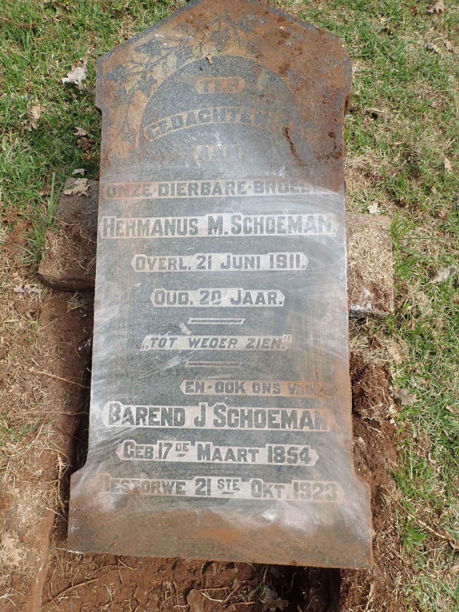 SCHOEMAN Barend J. 1854-1923 :: SCHOEMAN Hermanus M. -1911