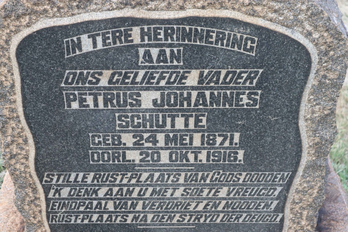 SCHUTTE Petrus Johannes 1871-1916