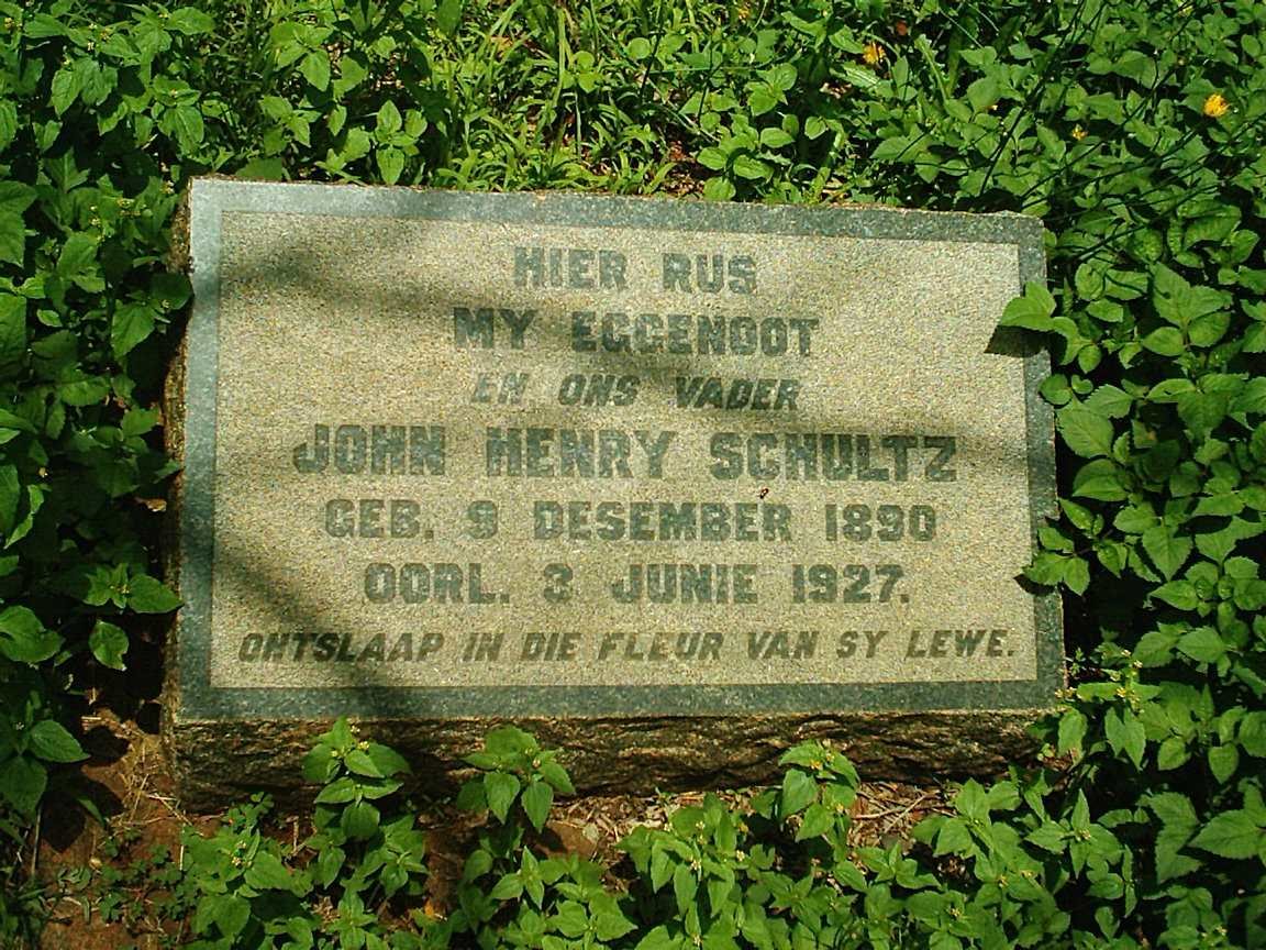 SCHULTZ John Henry 1890-1927