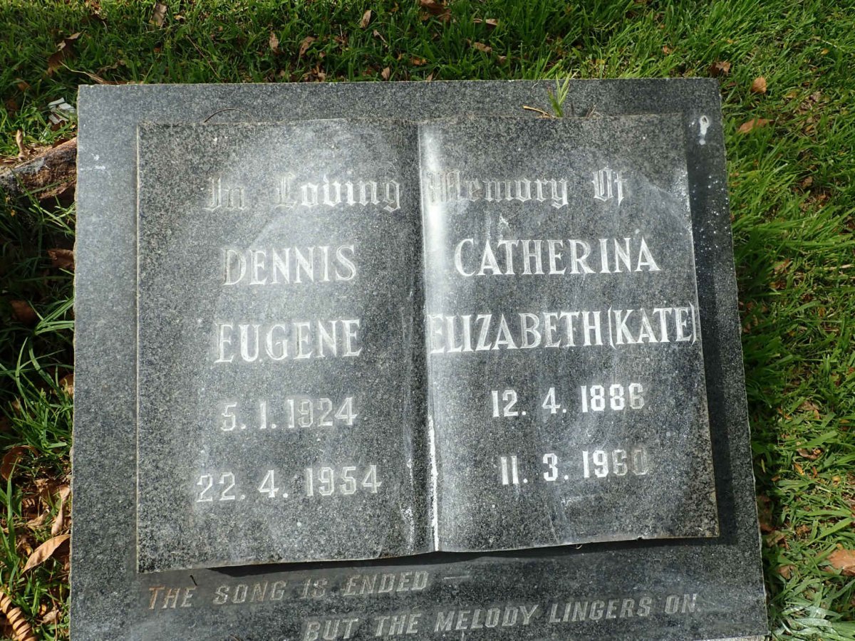 SCHOOR Dennis Eugene, van 1924-1954 &amp; Catherina Elizabeth 1886-1960