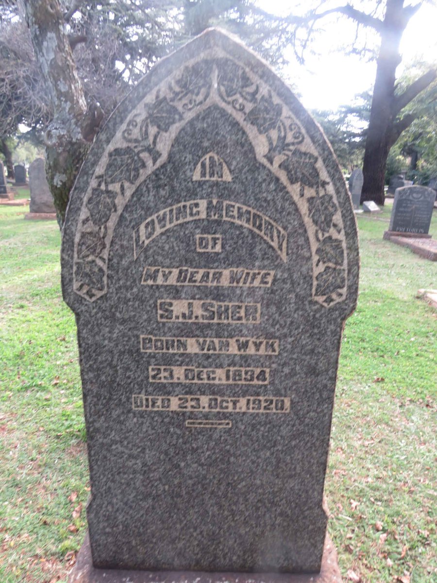 SHER S.J. nee VAN WYK 1894-1920