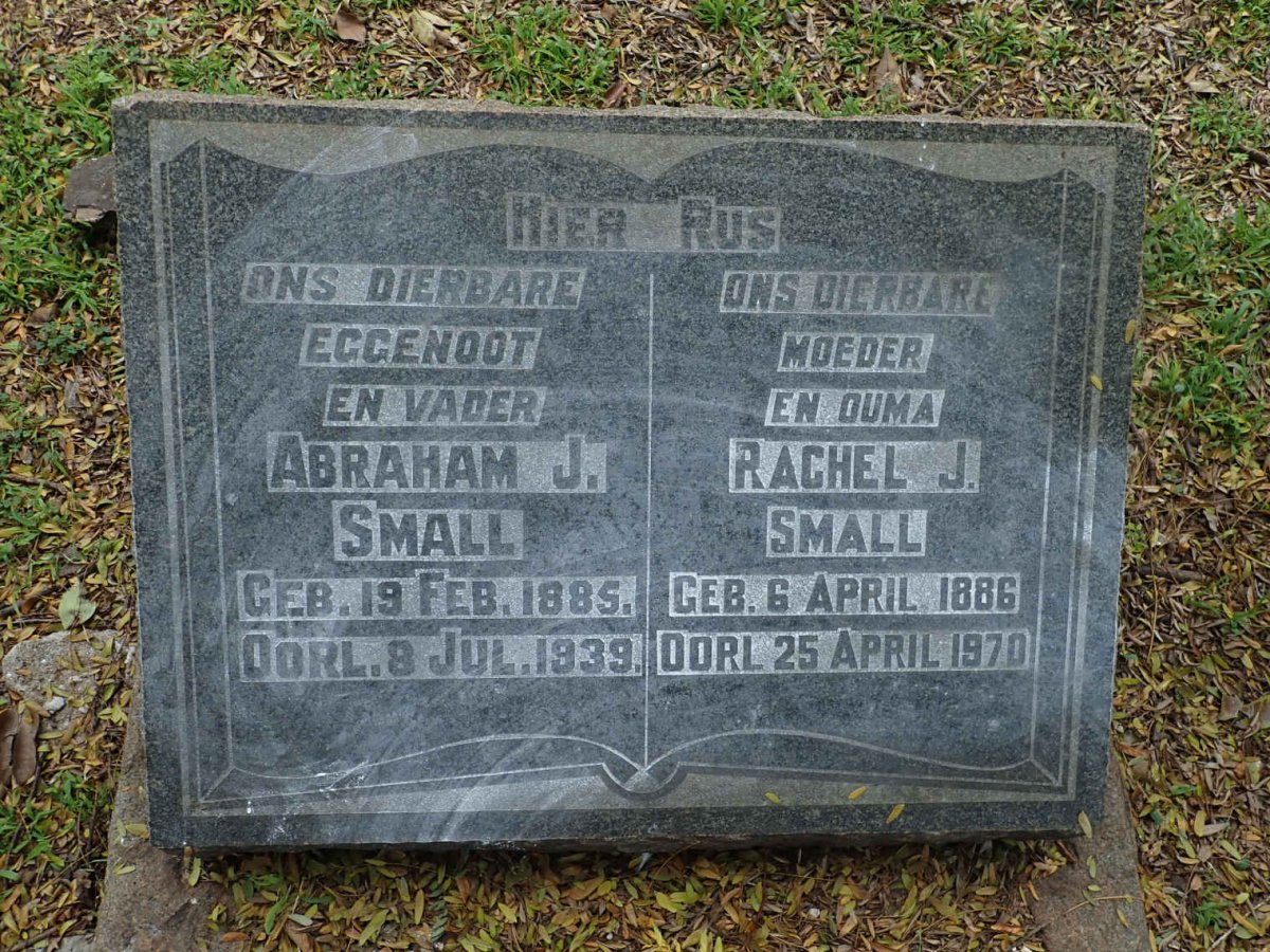 SMALL Abraham J. 1885-1939 &amp; Rachel J. 1886-1970
