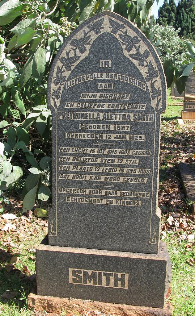 SMITH Pretronella Alettha 1897-1929
