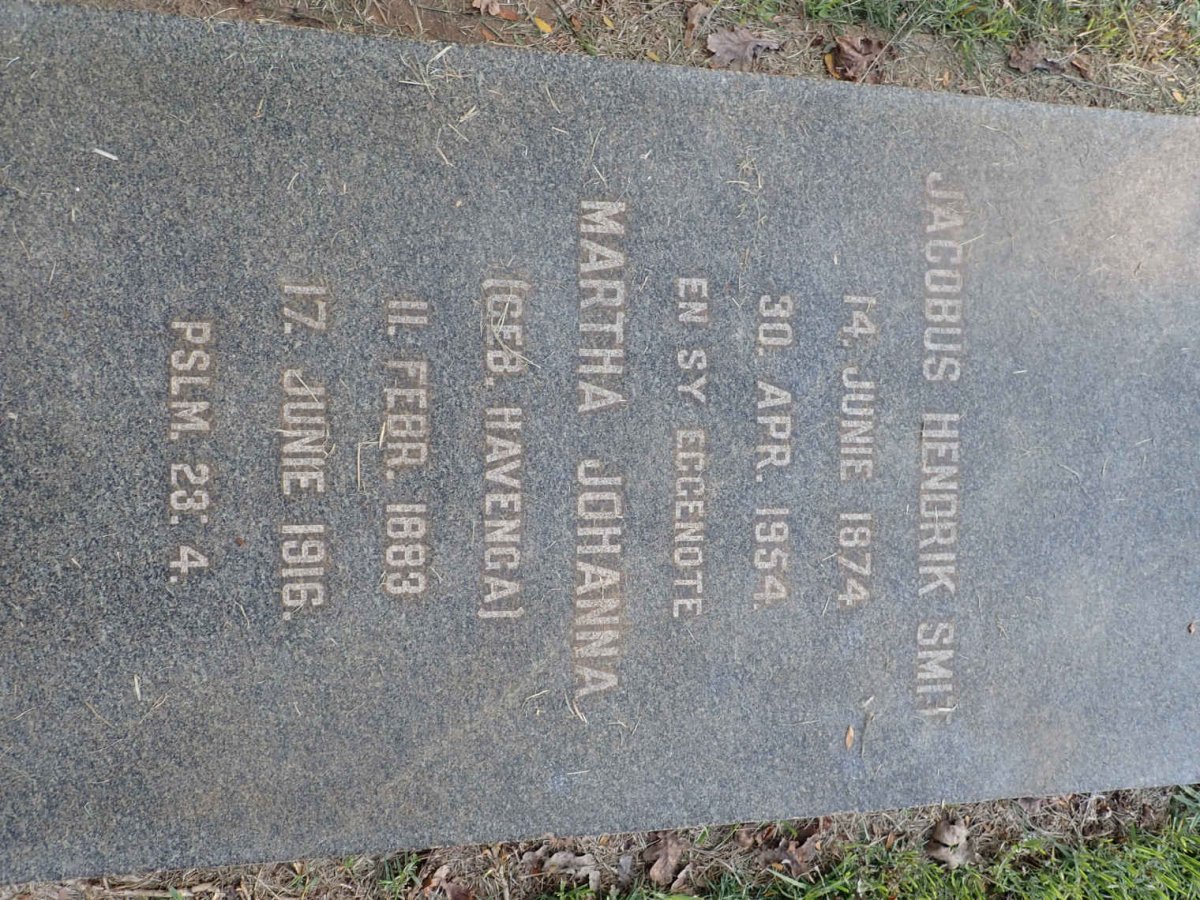 SMIT Jacobus Hendrik 1874-1954 &amp; Martha Johanna HAVENGA 1883-1916