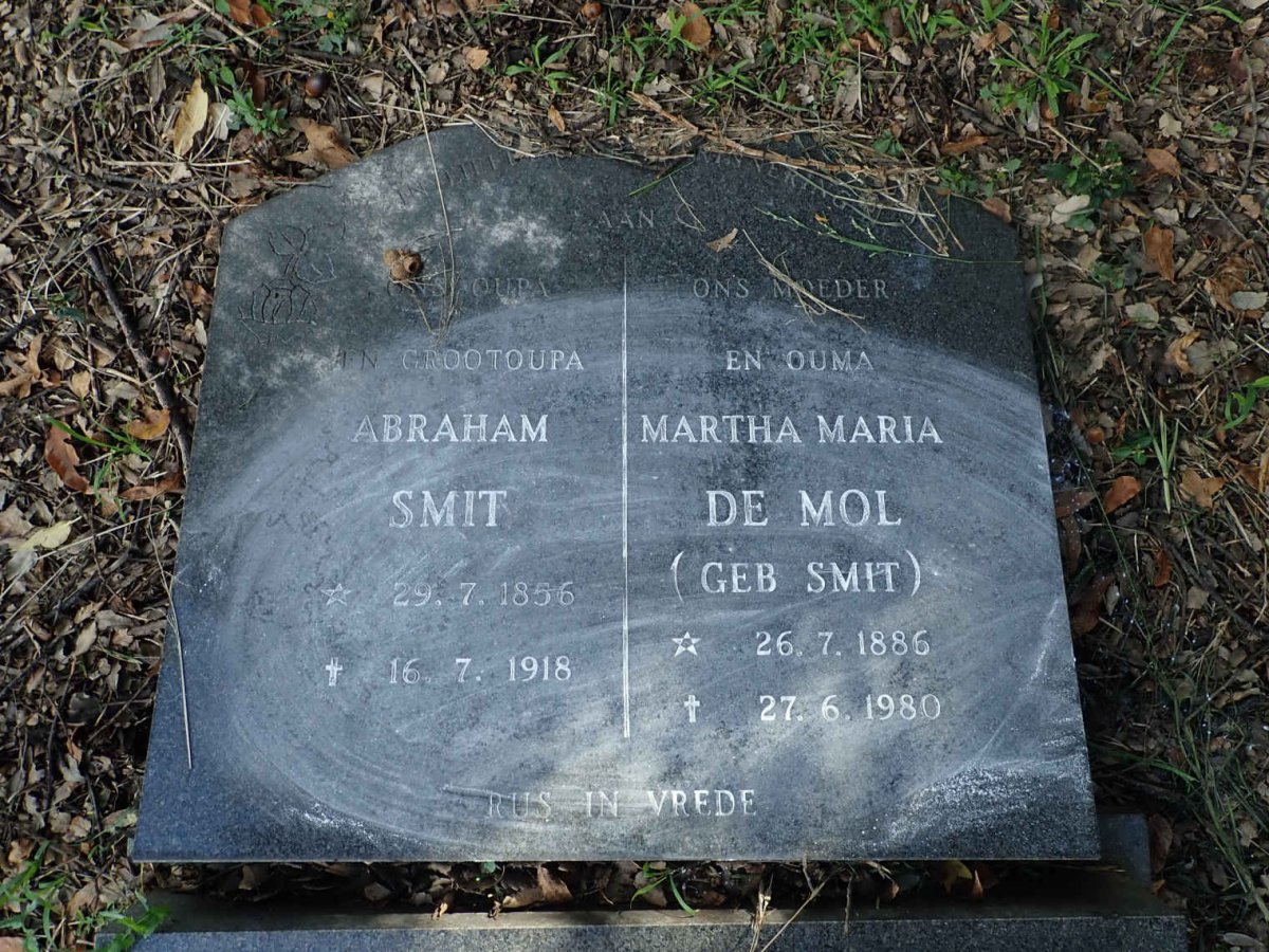SMIT Abraham 1856-1918 :: DE MOL Martha Maria nee SMIT 1886-1980