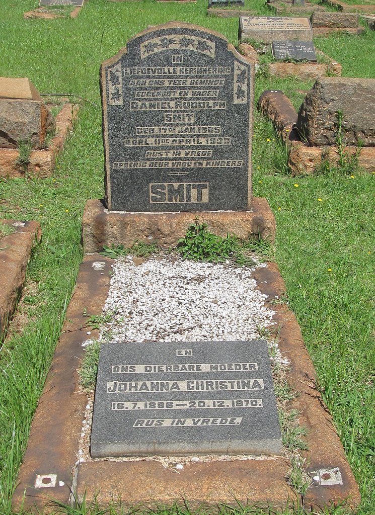 SMIT Daniel Rudolph 18?5-1933 &amp; Johanna Christina 1886-1970