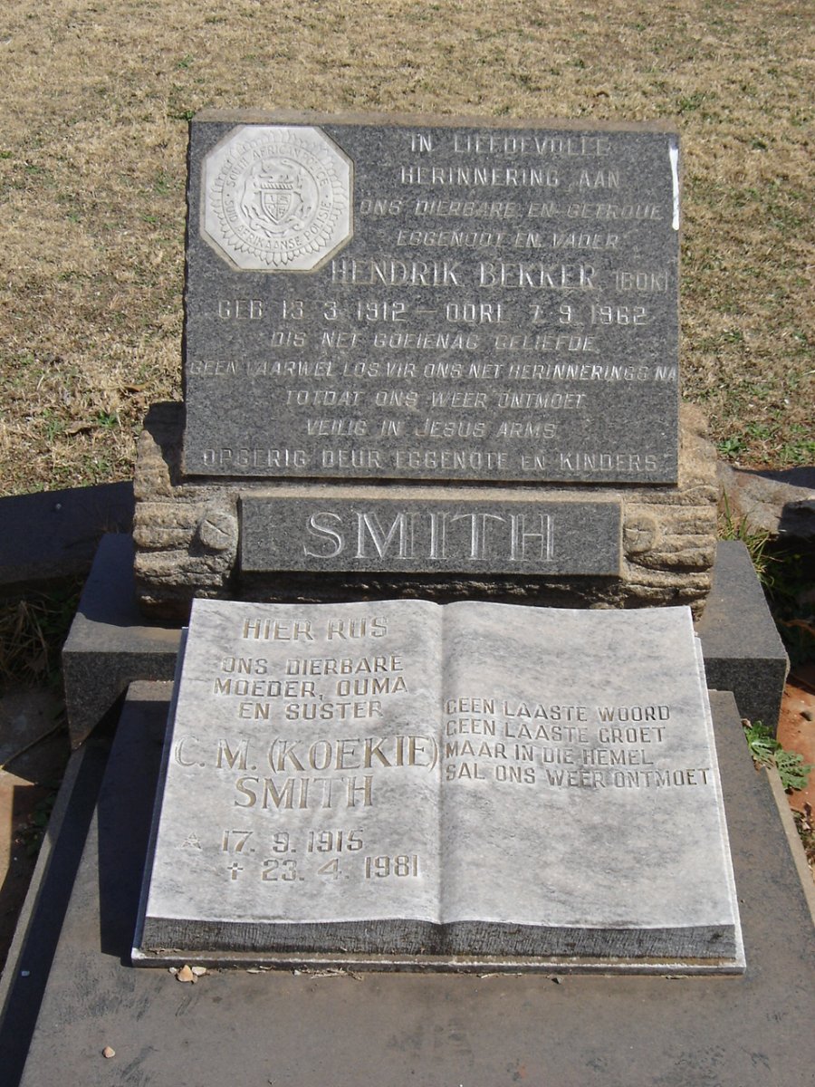 SMITH Hendrik Bekker 1912-1962 &amp; C.M. 1915-1981