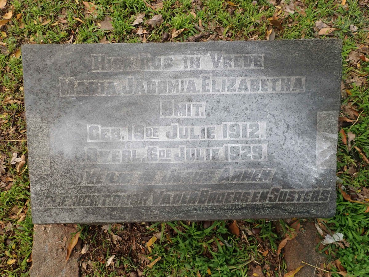SMIT Maria Jacomia Elizabetha 1912-1929