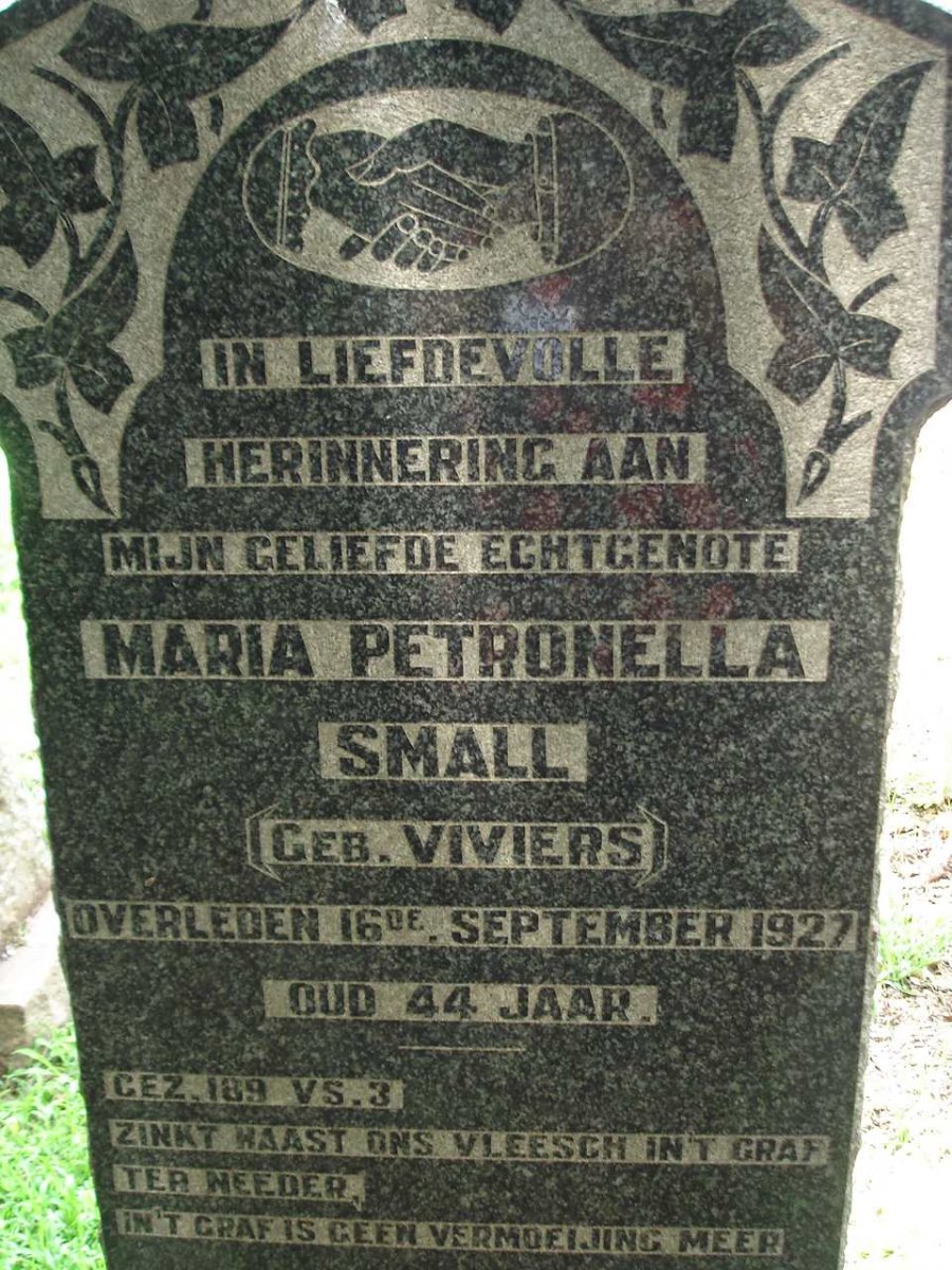 SMALL Maria Petronella nee VIVIERS 1883-1927