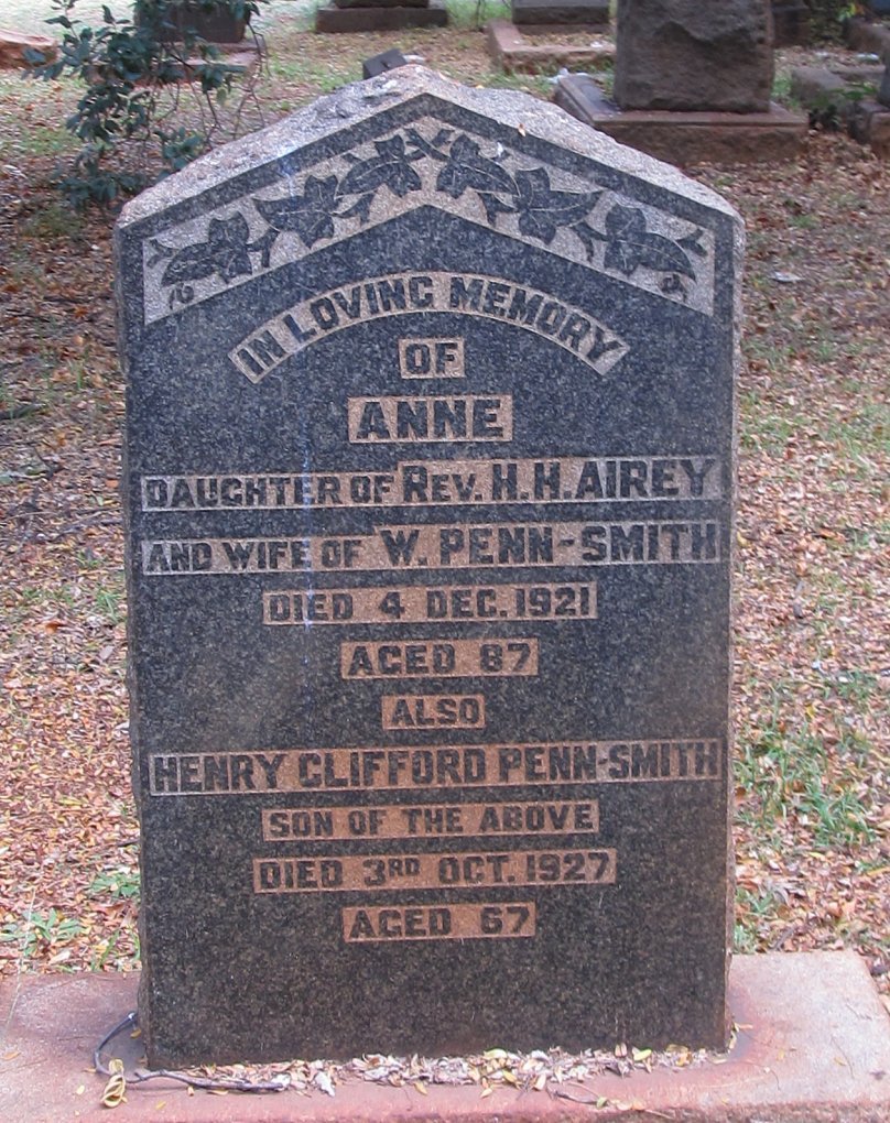 SMITH Anne -1921, PENN nee AIREY :: PENN-SMITH Henry Clifford -1927