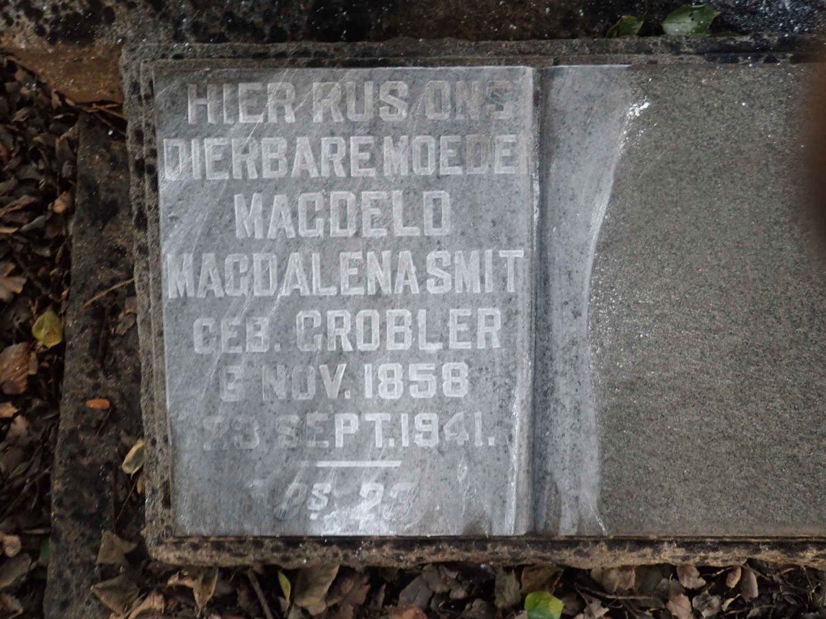 SMIT Magdeld Magdalena nee GROBLER 1858-1941 :: SMIT P.H.G. 1898-1917