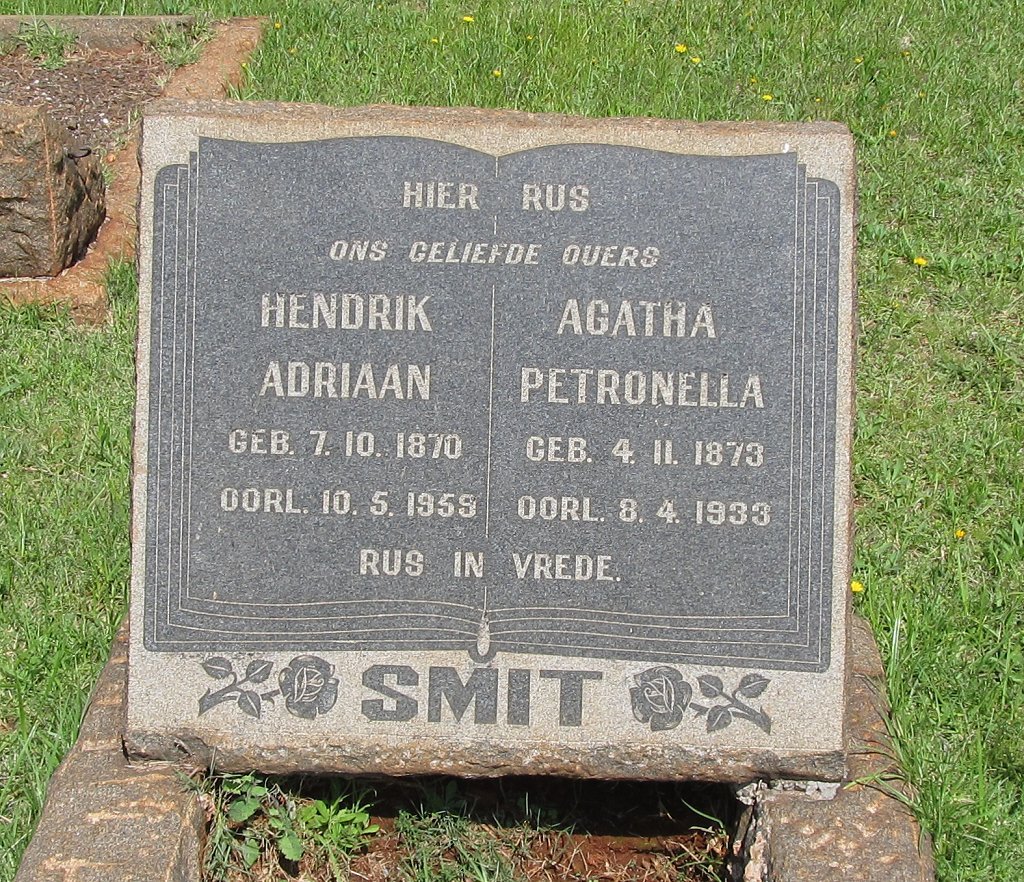 SMIT Hendrik Adriaan 1870-1959 &amp; Agatha Petronella 1873-1933