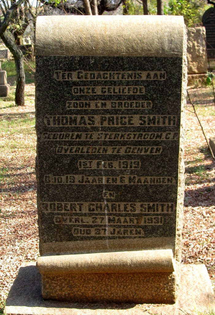 SMITH Thomas Price -1919 :: SMITH Robert Charles -1931