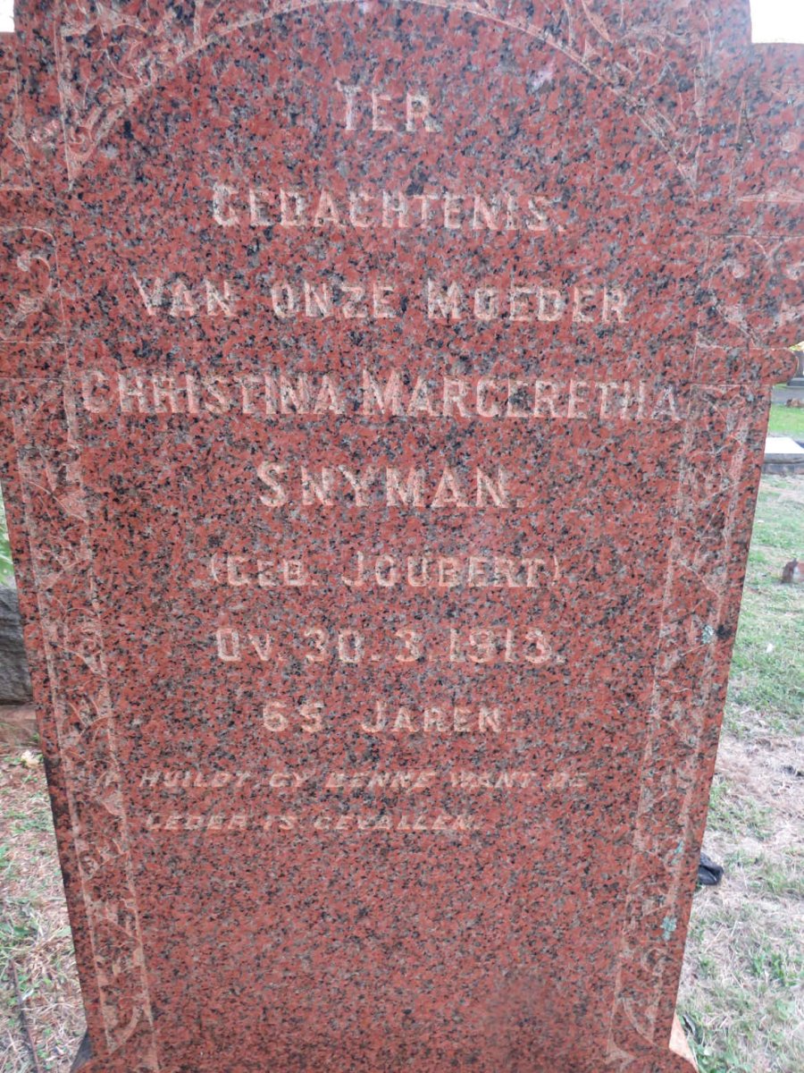 SNYMAN Christina Margeretha nee JOUBERT -1913