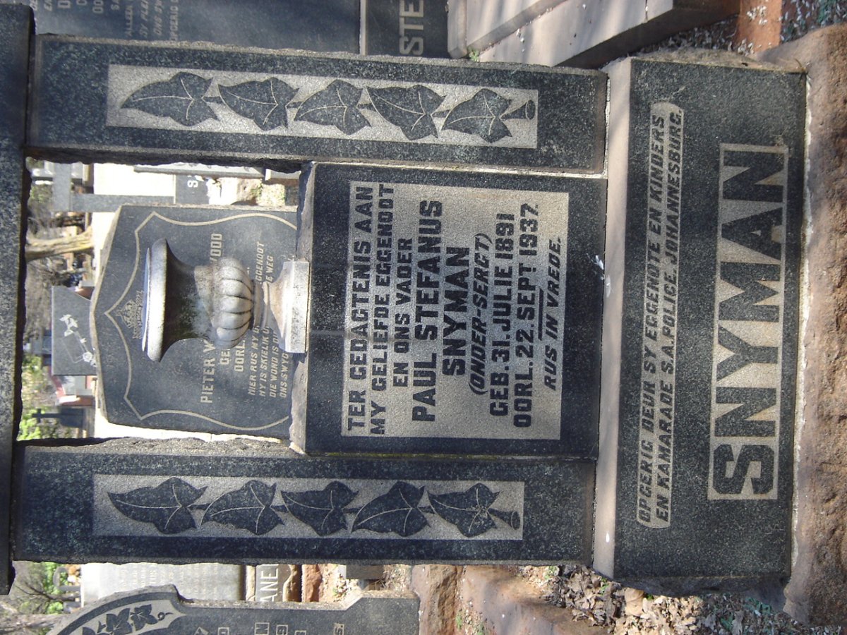 SNYMAN Paul Stefanus 1891-1937
