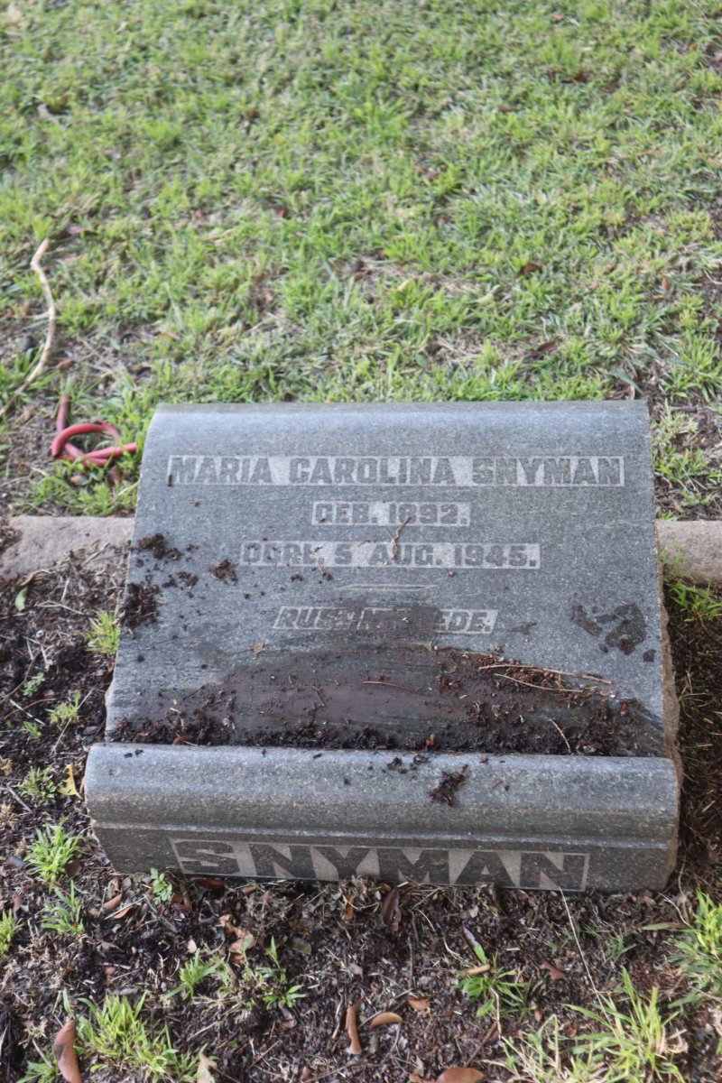 SNYMAN Maria Carolina 1892-1945