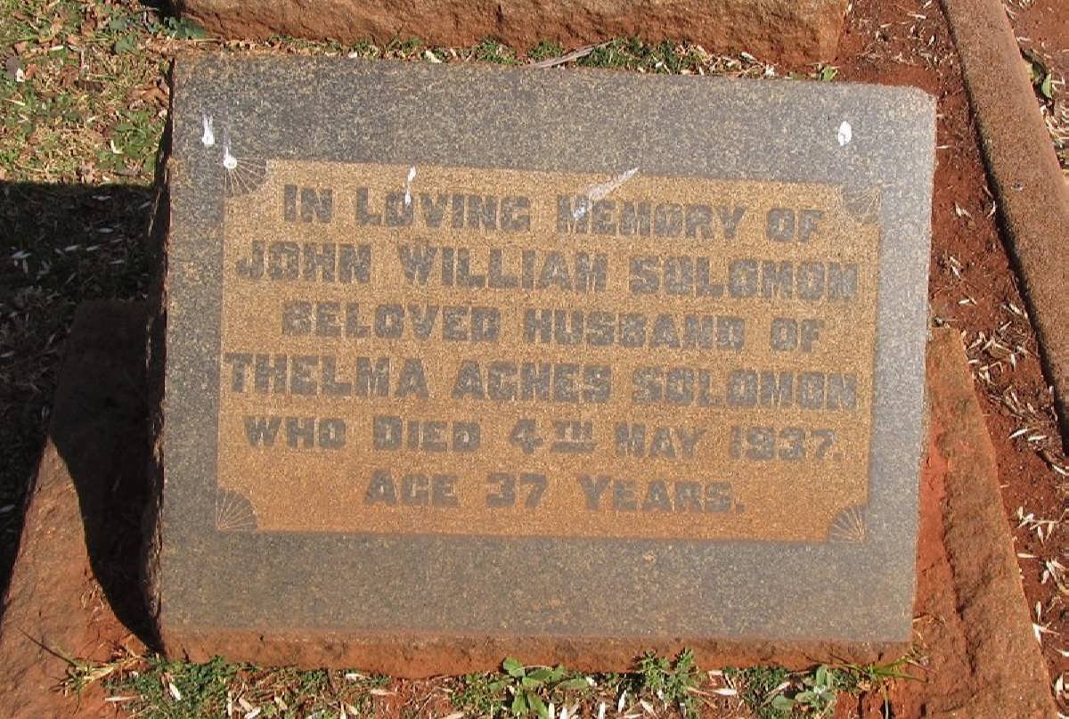 SOLOMON John William -1937