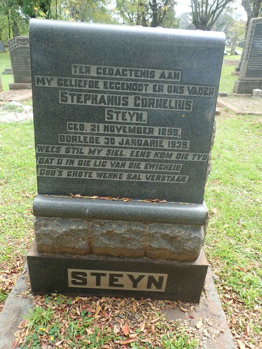 STEYN Stephanus Cornelius 1899-1939