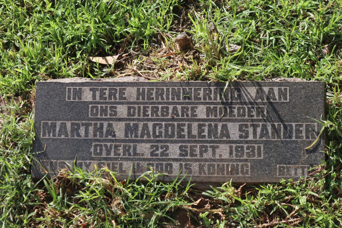 STANDER Martha Magdelena -1931