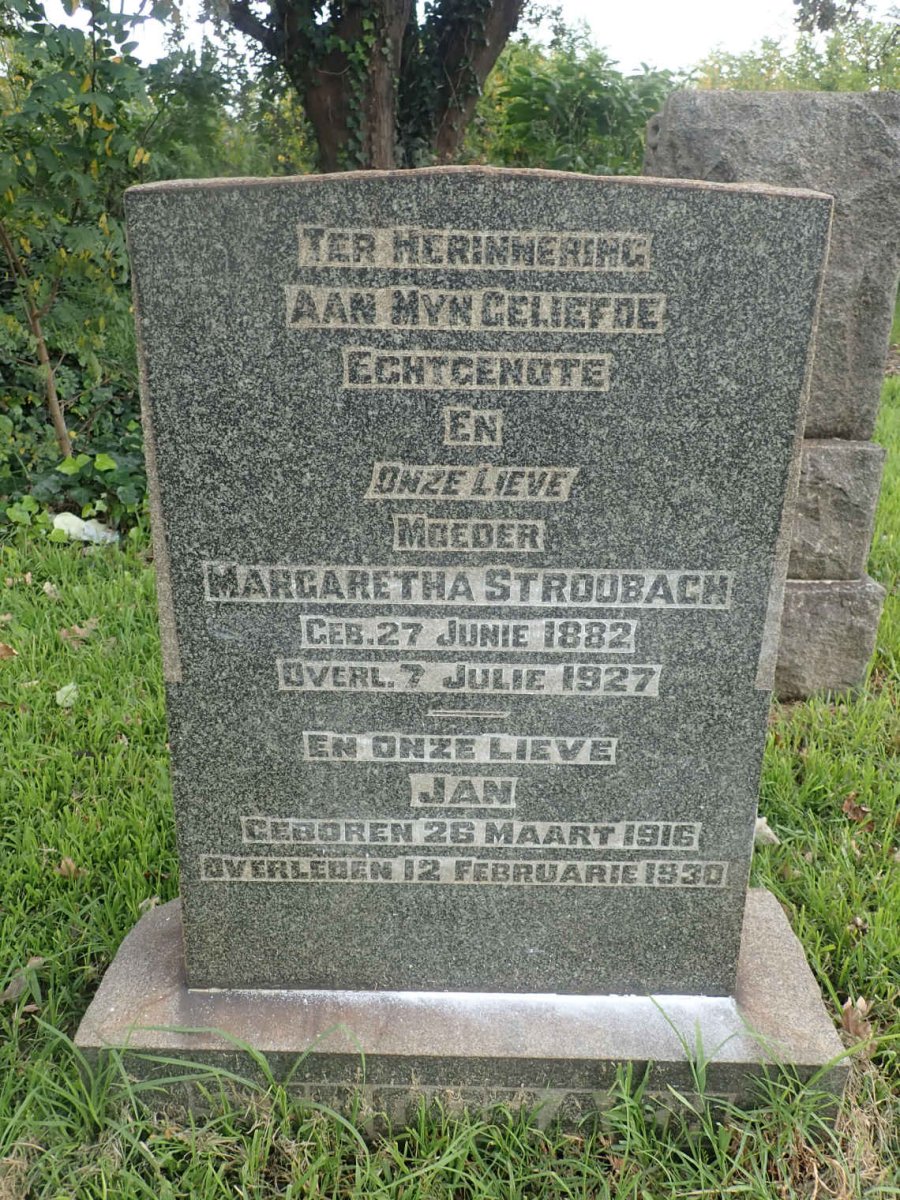 STROOBACH Margaretha 1882-1927 :: STROOBACH Jan 1916-1930