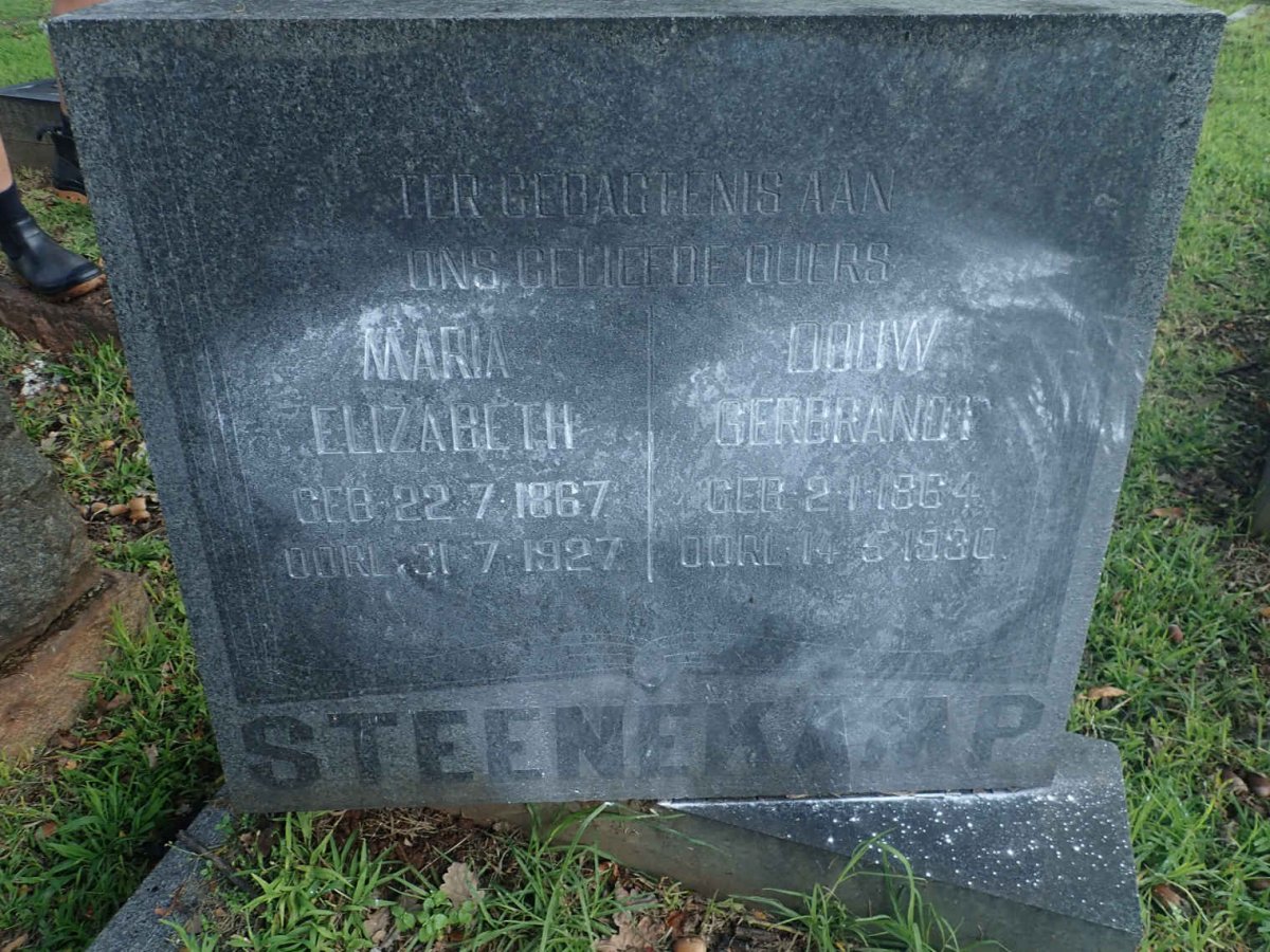 STEENEKAMP Douw Gerbrandt 1864-1930 &amp; Maria Elizabeth 1867-1927