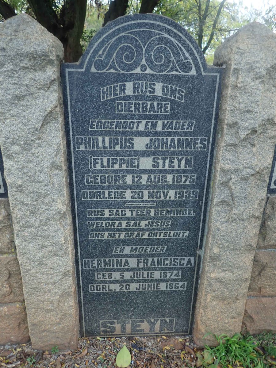 STEYN Phillipus Johannes 1875-1939 &amp; Hermina Francisca 1874-1964