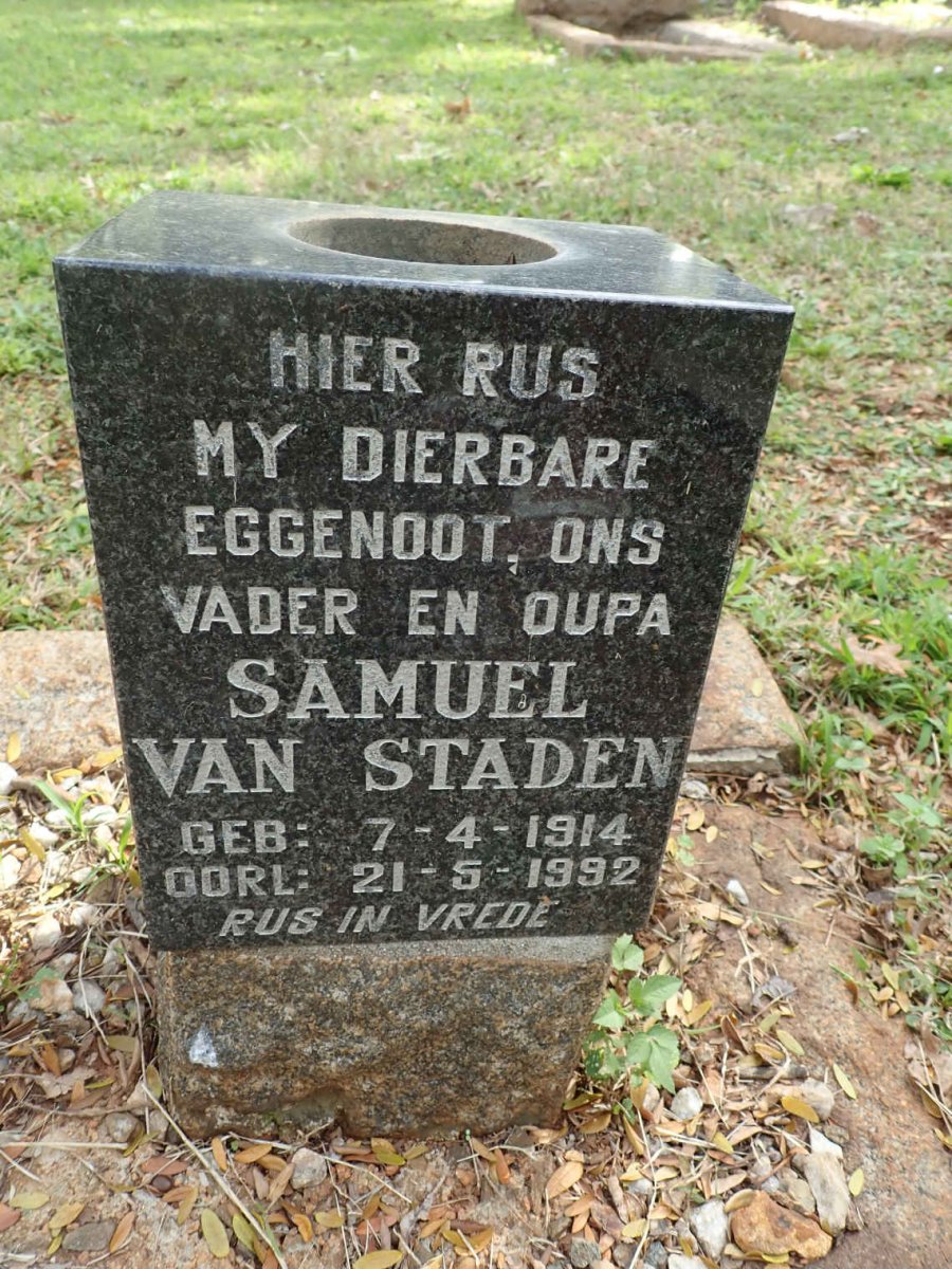 STADEN Samuel, van 1914-1992
