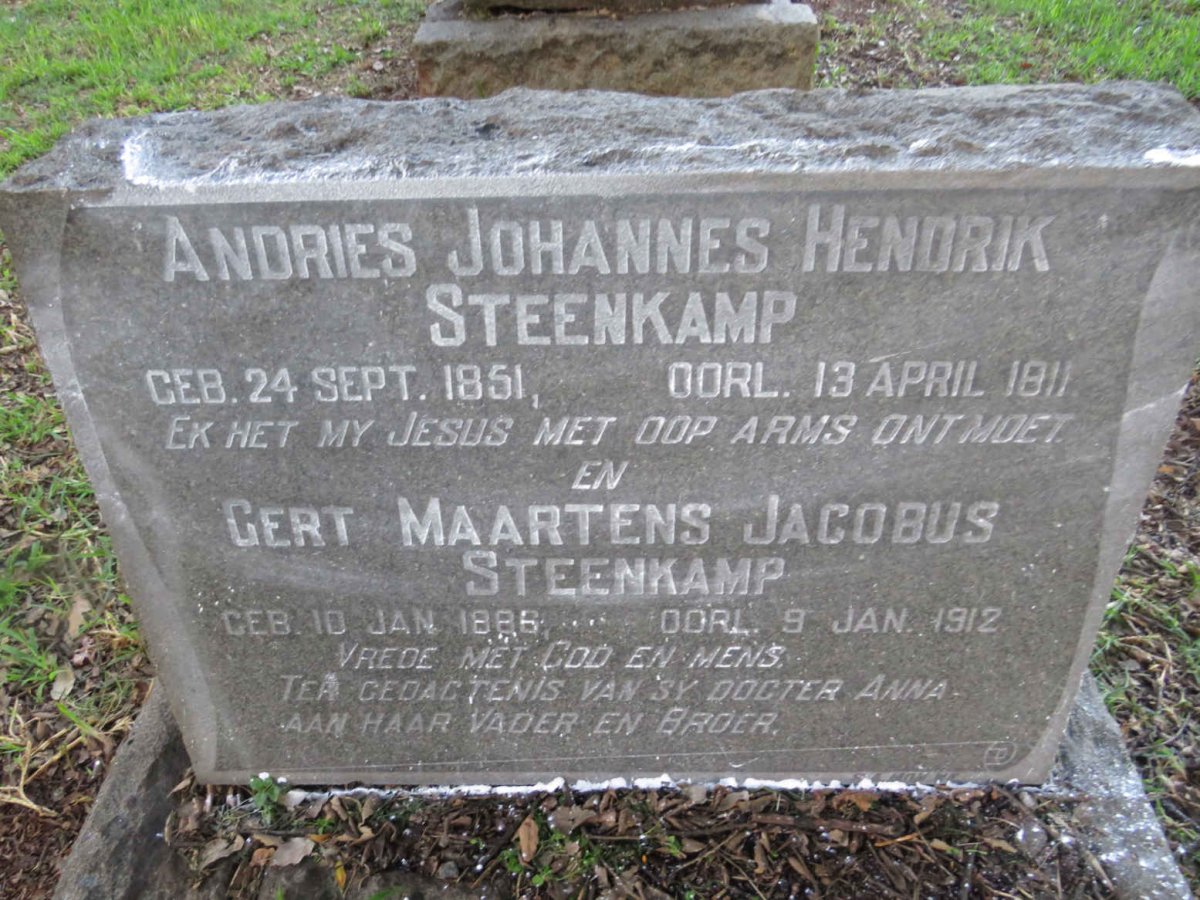 STEENKAMP Andries Johannes Hendrik 1851-1911 :: STEENKAMP Gert Maarten Jacobus 1886-1912