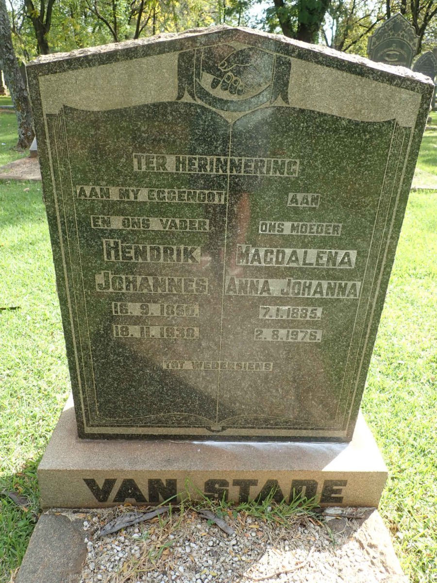 STADE Hendrik Johannes, van 1850-1938 &amp; Magdalena Anna Johanna 1885-1976