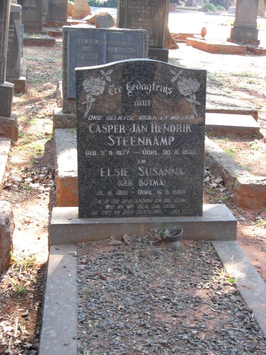 STEENKAMP Casper Jan Hendrik 1877-1930 &amp; Elsie Susanna BOTHA 1881-1969
