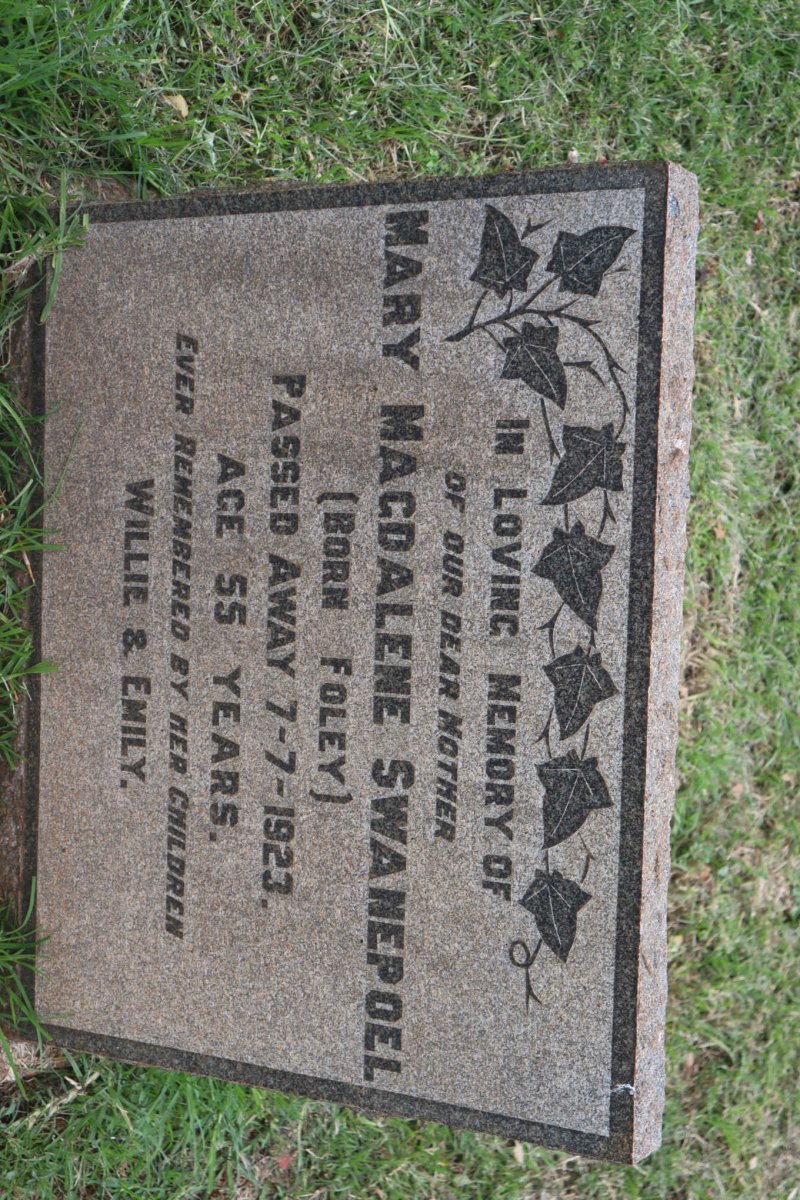 SWANEPOEL Mary Magdalene nee FOLEY -1923