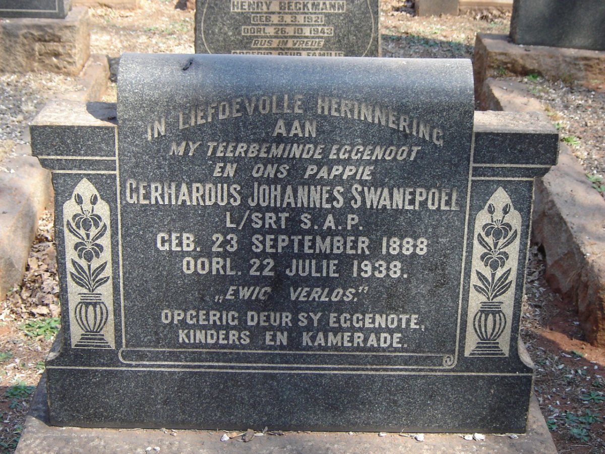 SWANEPOEL Gerhardus Johannes 1888-1938