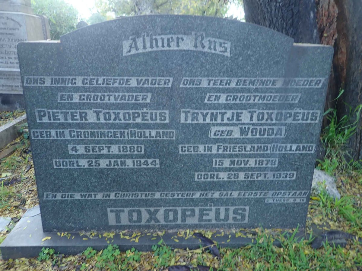 TOXOPEUS Pieter 1880-1944 &amp; Tryntje WOUDA 1878-1939