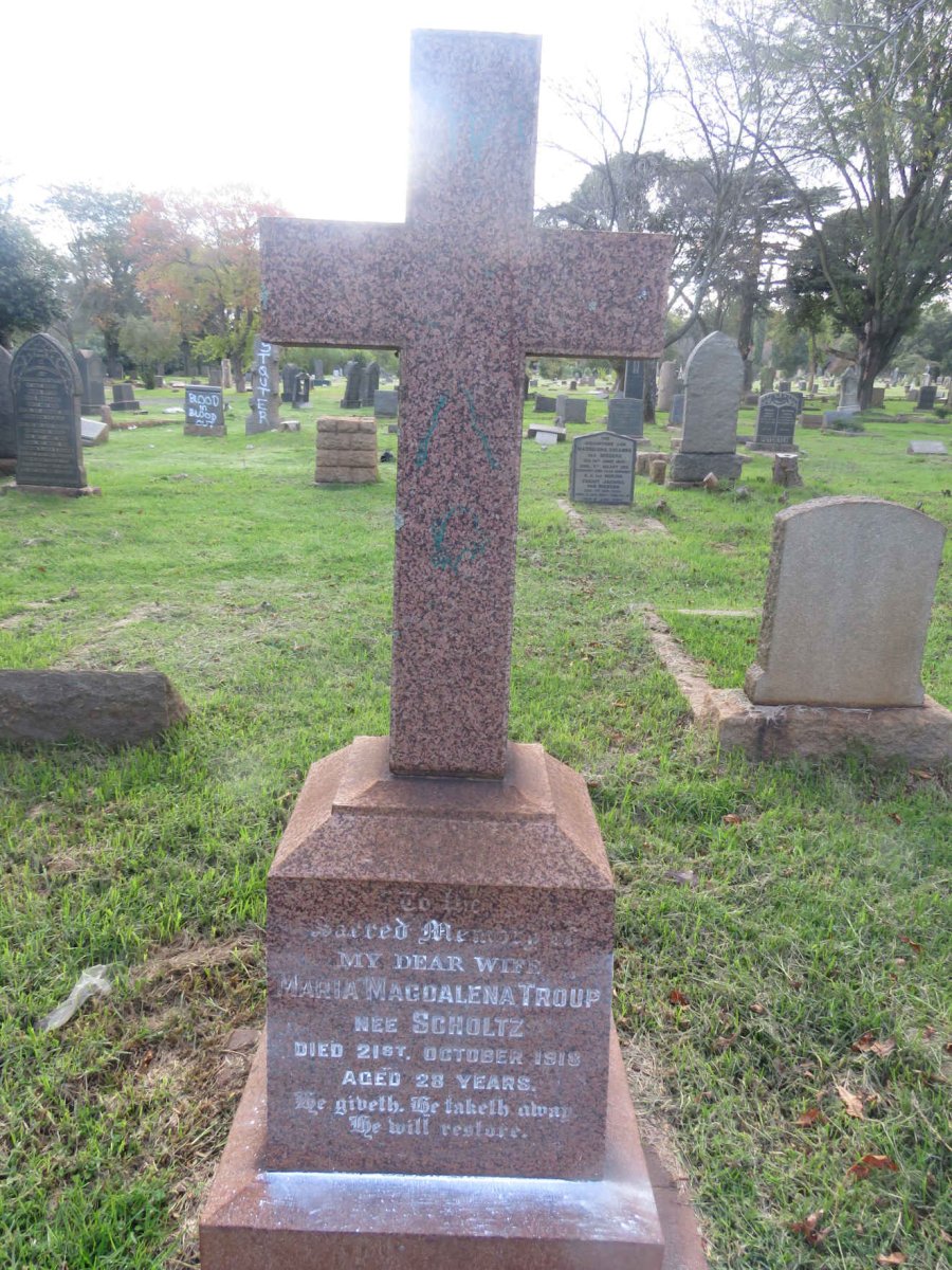 TROUP Maria Magdalena nee SCHOLTZ -1918