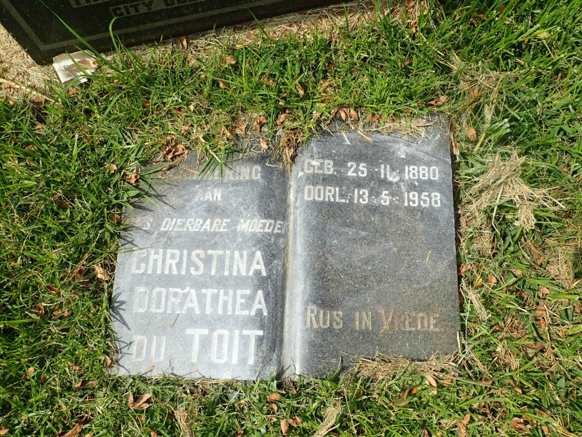 TOIT Christina Dorathea, du 1880-1958