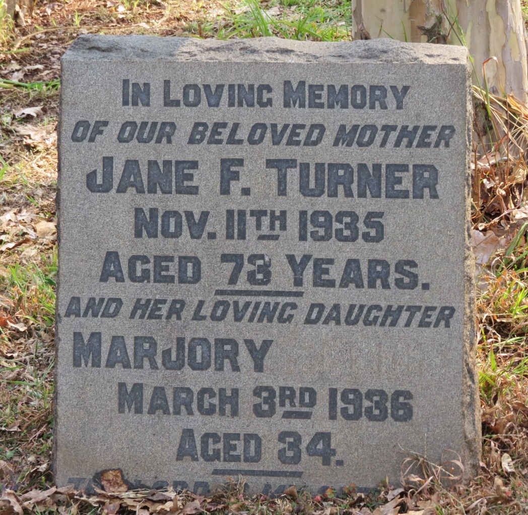 TURNER Jane F. -1935 :: TURNER Marjory -1936