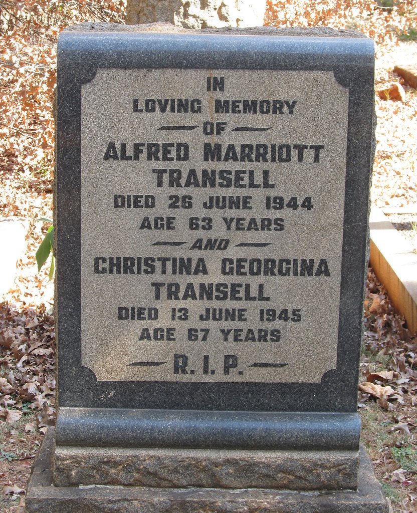 TRANSELL Alfred Marriott -1944 &amp; Christine Georgina -1945