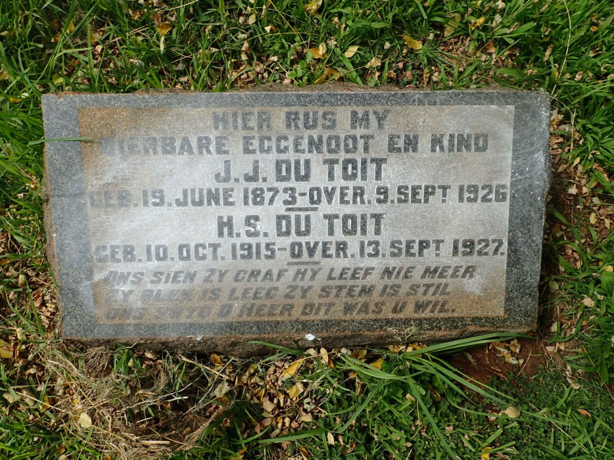 TOIT J.J., du 1873-1926 :: DU TOIT H.S. 1915-1927