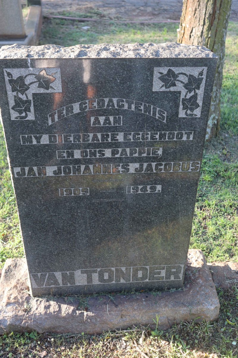 TONDER Jan Johannes Jacobus, van 1909-1949