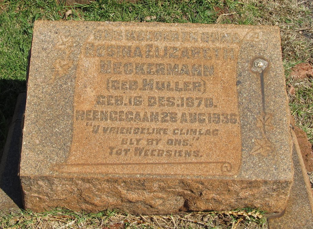 UECKERMANN Gesina Elizabeth nee MULLER 1870-1936