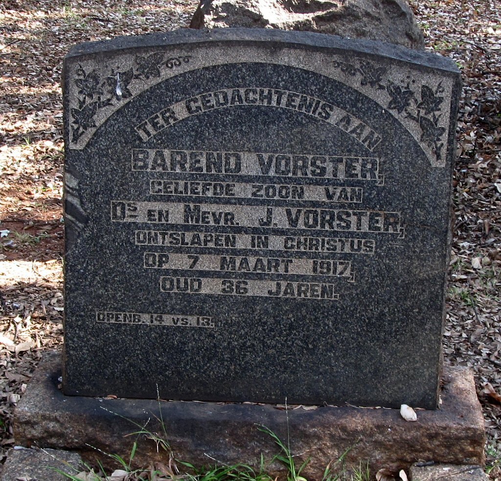 VORSTER Barend -1917
