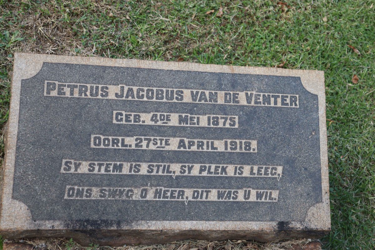 VENTER Petrus Jacobus, van de 1875-1918