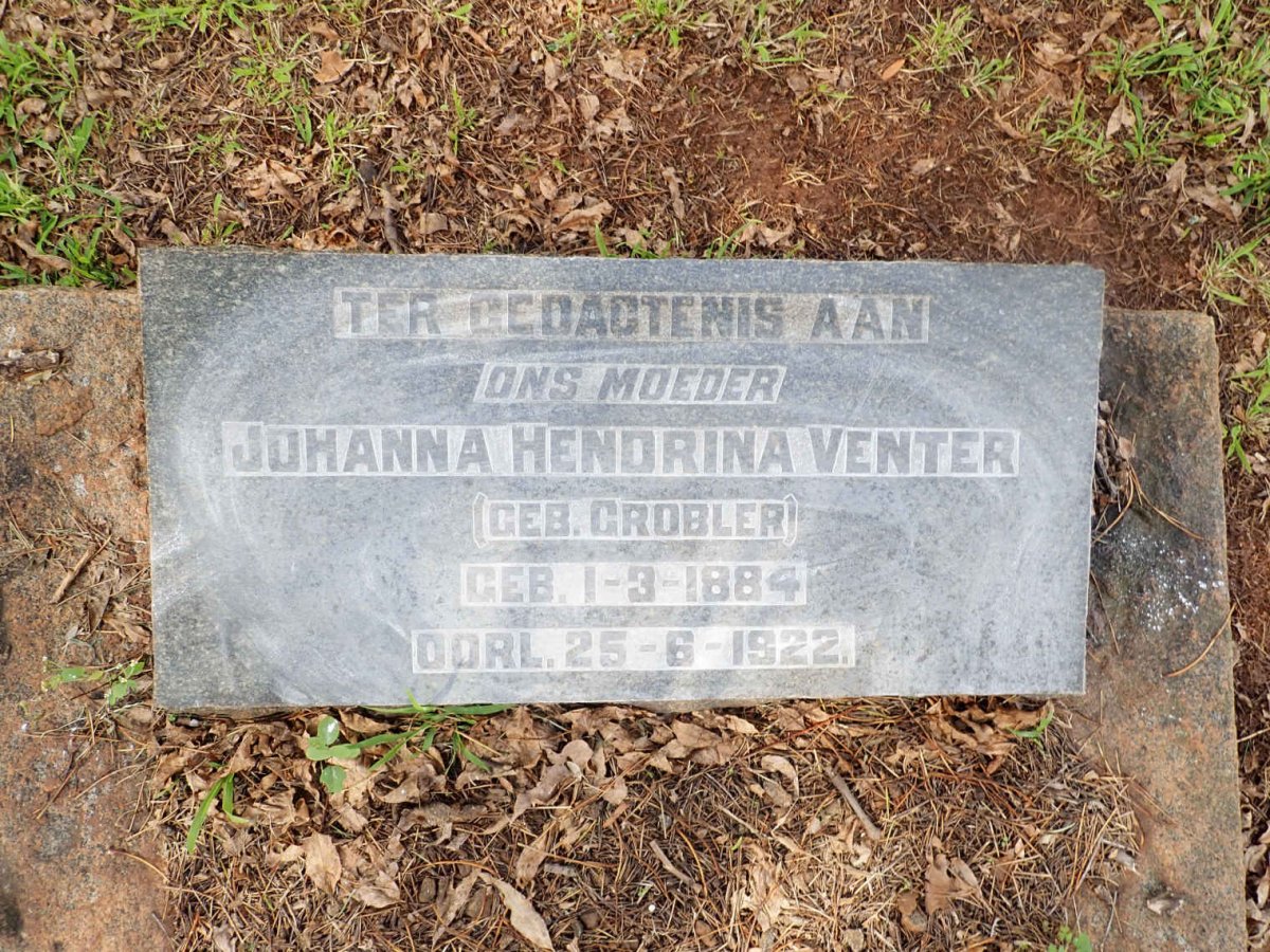 VENTER Johanna Hendrina nee GROBLER 1884-1922