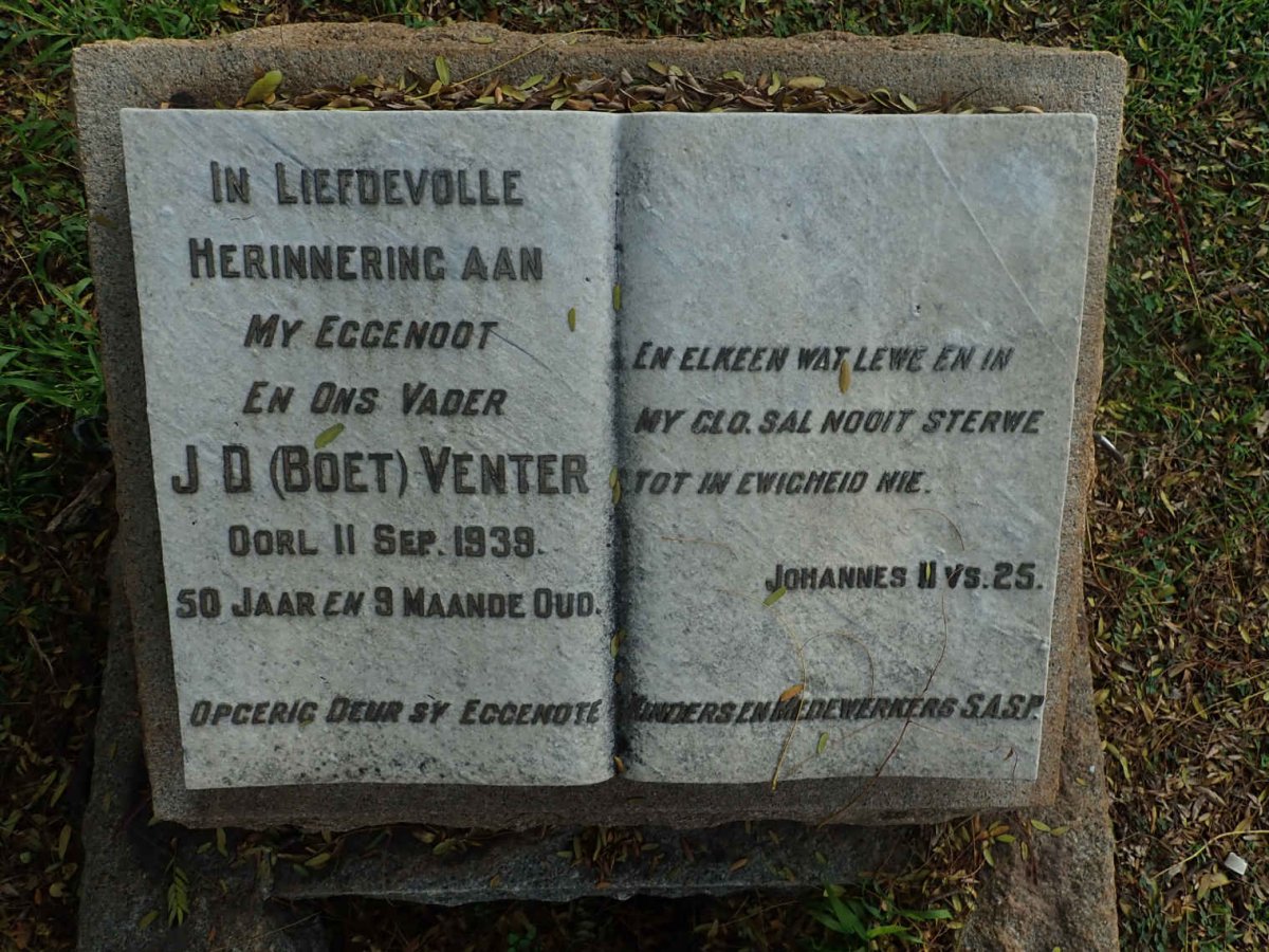 VENTER J.D. -1939